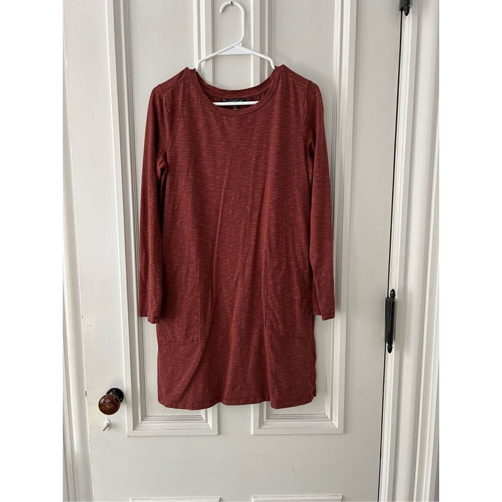 Toad & Co burnt orange long sleeve dress S